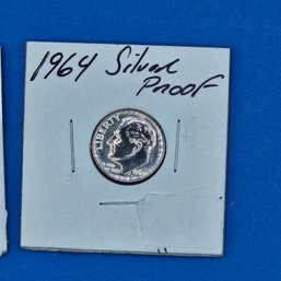 Two 1964 Silver Proof Roosevelt Dime Lot