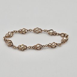 1/20 12k GF 7'  Faux Pearl Bracelet