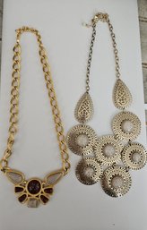 Lot Of 2 Fashion Designer Jewelry Necklaces