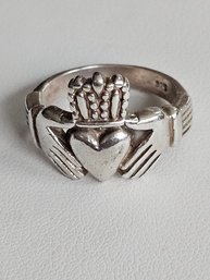 Sterling Silver Irish Claddagh Ring - Size 6 1/2