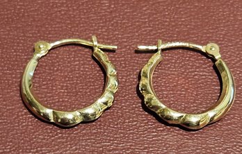 Small 1/2' 14k Yellow Gold Hoop Pierced Earrings