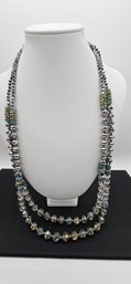 28' Double Strand Glass Bead Necklace - Beautiful!