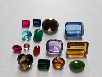 Lot Of Mixed Loose Gemstones - Ruby, Sapphire, Jade, Quartz