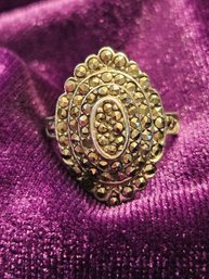 Sterling Silver 925 Vintage Marcasite Ring - Size 6