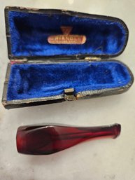 Triangle Bakelite Cigar Holder & Leather Case