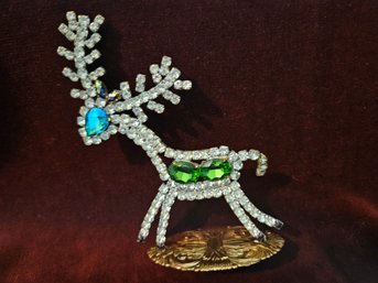 4 1/4' Austrian Crystal Reindeer Standing Ornament Figure