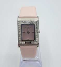 Ladies Kenneth Cole KC2282 Tank Style Watch - Pink Leather Strap - NWT