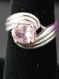 Petite Pink Topaz Sterling Silver Ring - Size 4