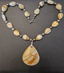 Large Jasper Stone Beaded Necklace