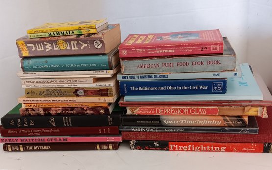Lot Of 27 Assorted Hard-cover Books, Reference, Travel, Cooking, Pottery, More