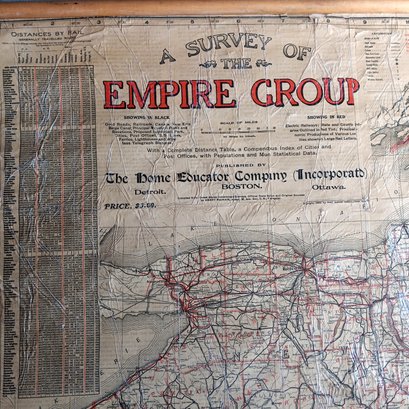 Early 1903 Wall Map - 'Survey Of The Empire Group' Rail Road Route Wall Map, 42'