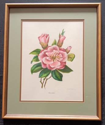A.M. Holliday 'Hermes Sport' Lithograph, Hand Coloring 1950s, Framed 17.5x 21'