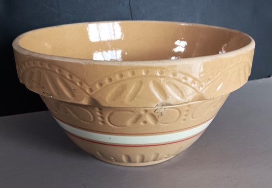 Antique Yellow Ware Mixing Bowl, 12'