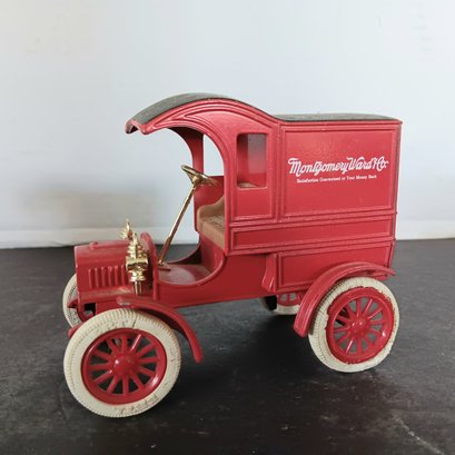 ERTL Die-Cast Replica 1905 Ford Delivery Car Montgomery Ward Co Coin Bank, Good Condition