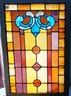 Antique Leaded Stained Glass Window, American Arts & Crafts Design Circa 1920, 6 Panes W/ Fractures, 49x33'