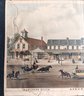 Original 1878 Hand Colored Engraving 'Asbury Park, Business Block' Monmouth County NJ,   Staining Noted