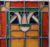 Antique Stained Glass Window, Hand Made Prairie Style Window,  No Frame  One Fractured Glass - See Last Photo