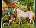 Rare Print - Lithuanian, 1940's Lithograph, Farmer & Horses,  Good Condition,  Size - 15 By 20 Inch