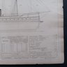 'Souvenirs De Marine Conserves', Late 1800s Ship Blueprint, 18x 22',  3rd Of 4