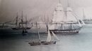 Civil War Era, View Of New York, Aquatint By Henry Papprill,  Frame - 3o By 38