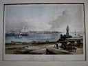 Civil War Era, View Of New York, Aquatint By Henry Papprill,  Frame - 3o By 38