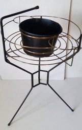 Vintage Brass Drinks & Bucket Caddy/ Holder, 27 Inch Tall