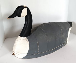 Contemporary Canvas Covered Canada Decoy Duck, Marked 'DBH'  Circa 1990s, 22'