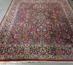 Persian Sarouk Area Rug,  No Odors, Age Fringe Loss Size 8 Ft 7inch  By 10 Ft 10 Inch