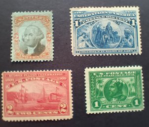 Set Of Stamps: 1847 Revenue, 1893 Columbus, 1909 Fulton, 1913 Balboa