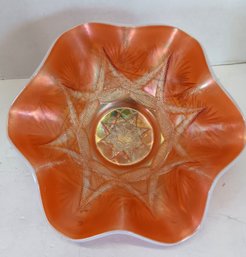 Vintage Carnival Glass Bowl, VG Condition