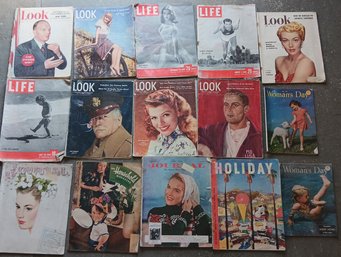 Lot Of 15 Full Magazines W/ Classic Advertisements, Articles, Clip Art