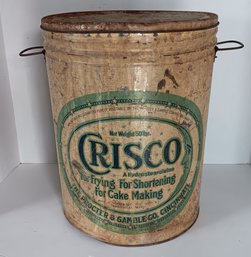 Antique Proctor & Gamble Large 'Crisco' Tin Can, 16 Inch