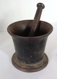 Antique 1900s  Cast Iron Mortar & Pestle, Heavy 9 Lbs