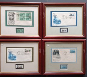 Vintage Set Of 4 Plaques - Locomotives, FDC Covers