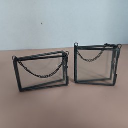 Miniature Double-glass, Open-lock Closed Picture Frames W/ Hanging Chain