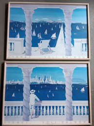 Pair Scenic Australia Prints, Yoli Salmona, French/ Australia Frame 25x 36 Inch