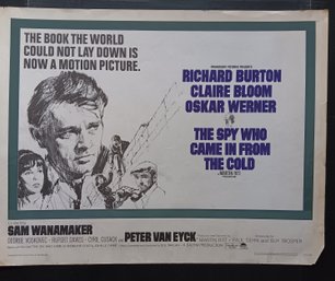 Richard Burton Poster, 1965 'The Spy Who Came In From The Cold', 22x 28', Small Margin Tears