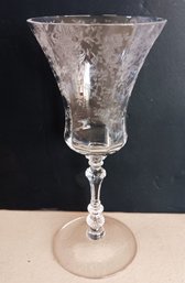 Set Of 4 Cambridge Rose Point Stem Glasses - 2 Water Goblets 8 1/4 ' And 2 Cordials 5 3/4' VG Condition