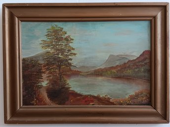 Vintage Oil Landscape Painting , Frame 23x 17'