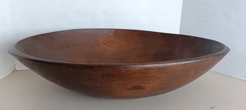 Large 25' Antique Wooden Dough/ Fruit Bowl, Old Center Repair (see Pictures), Nice Oblong Form