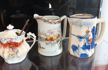 12 Antique Porcelains - Cabinet Items: RS Ger/ Japan/ Bohemia Torquay Adderly,  (see Description For List)