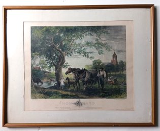 1874 'Homeward Bound' Engraving By Joseph John,  Framed 23x 29 Inch