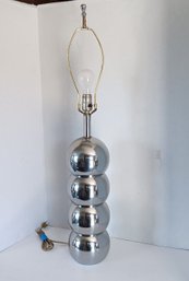 Vintage 1970's George Kovacs  Stacked 6' Diameter Chrome Ball Lamp  Mid Century Modern, VG Condition