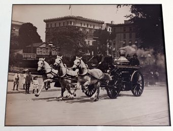 Vintage NYC Photo Print, Horse-drawn Fire Engine, W78 St & Broadway (visible On Lamp Post), 20.5x 24'