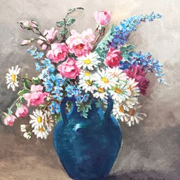 Floral Painting On Board By Anne Vance