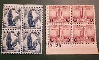 Vintage US Air Mail & Special Delivery Plate Block Stamps