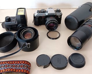 Konica FT-1 Camera Lot W/ Additional Lens, Tokina 260mm, Konica 50mm Samigon 28mm