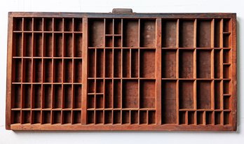 Vintage Printer's Type Tray 17 By 32 Inch