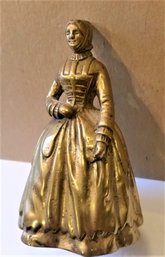 Vintage Brass Figural Bell, 5' Probably Jenny Lind