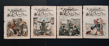 1886 Puck Political Cartoons, 3/10, 4/20, 519, 616, Size 10x13 Inch